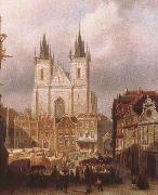 ralph vaughan willams mk the old market place in prague Germany oil painting artist